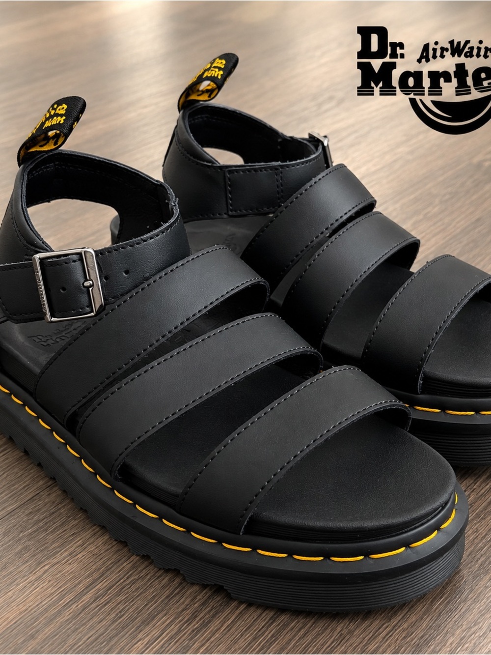 Dr. Martens Women’s Black Strappy Platform Sandals